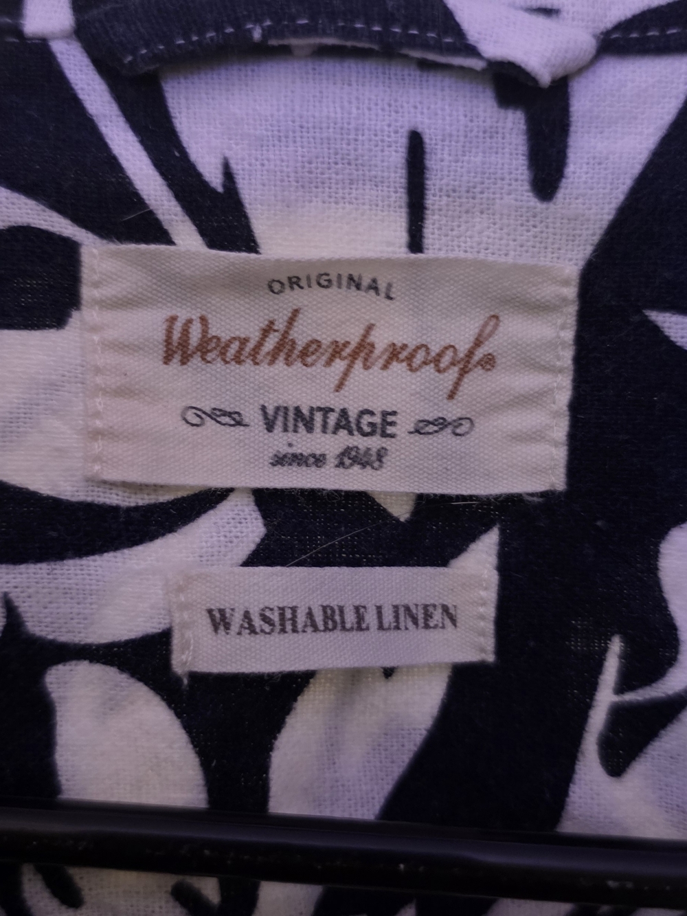 Weatherproof Vintage Washable Linen Shirt - Navy & White